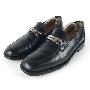 Peter Huber Mens Black Leather Loafers 9.5 M